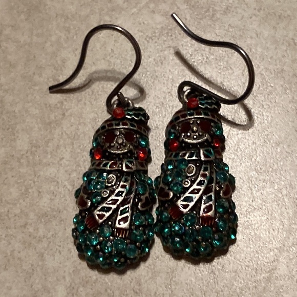 Hollow back Snowman earrings - Picture 2 of 4